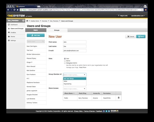 Exablox New User Interface